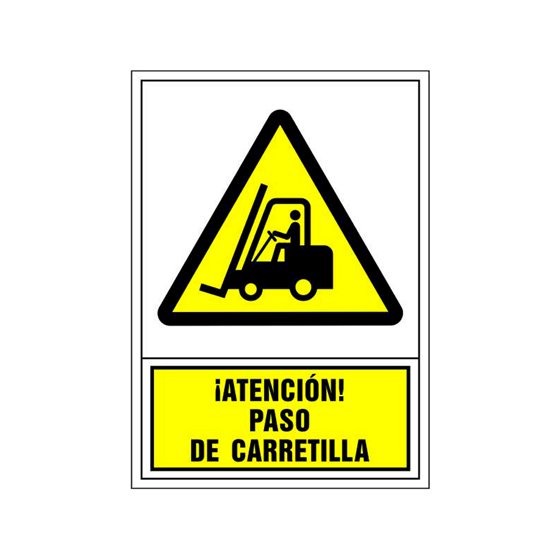 Pictograma Syssa Señal De Advertencia Atencion! Paso De Carretilla En Pvc 245X345 Mm