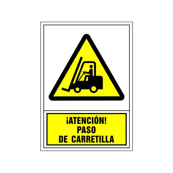 Pictograma Syssa Señal De Advertencia Atencion! Paso De Carretilla En Pvc 245X345 Mm