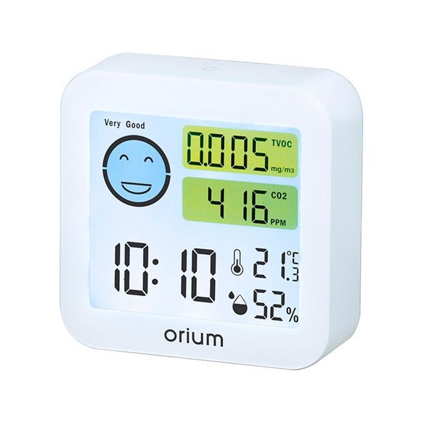 Medidor De Aire Orium Quaelis 20 Medidor De Co2 Y Cov Superficie 30 M2 Pantalla Lcd Color Blanco 8X2,5 X 8 Cms