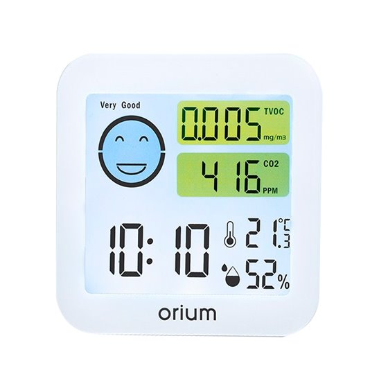Medidor De Aire Orium Quaelis 20 Medidor De Co2 Y Cov Superficie 30 M2 Pantalla Lcd Color Blanco 8X2,5 X 8 Cms