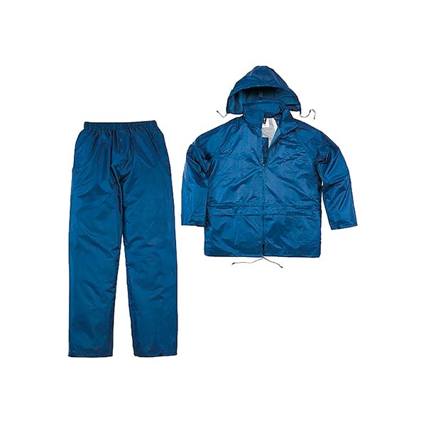 Conjunto De Lluvia Deltaplus 400 Poliester/Pvc Azul Marino Talla Xl
