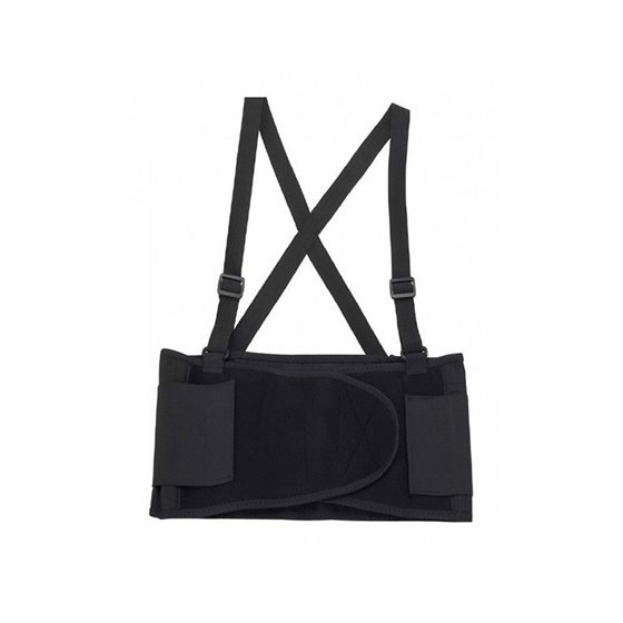 Cinturon Antilumbago Faru Elastico Con Tirantes Talla Xl Color Negro