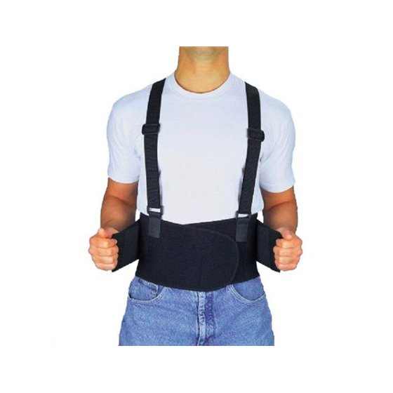 Cinturon Antilumbago Faru Elastico Con Tirantes Talla Xl Color Negro