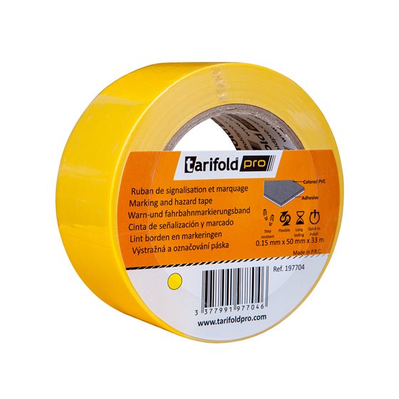 Cinta Adhesiva Tarifold Para Marcaje Y Señalizacion De Suelo 33 Mt X 50 Mm Color Amarillo