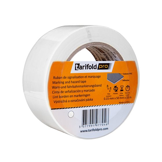 Cinta Adhesiva Tarifold Para Marcaje Y Señalizacion De Suelo 33 Mt X 50 Mm Color Blanco