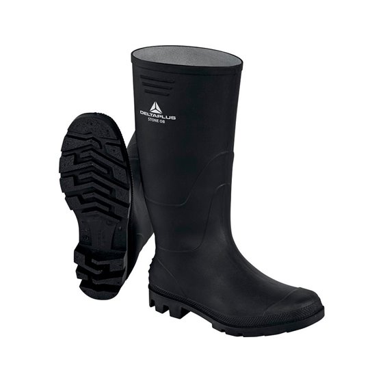 Botas Deltaplus De Seguridad Stone Pvc Negro Suela De Tacos Talla 44