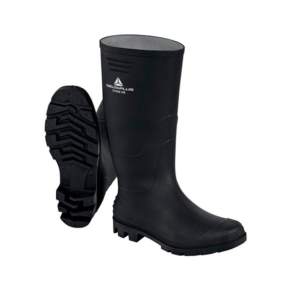 Botas Deltaplus De Seguridad Stone Pvc Negro Suela De Tacos Talla 41