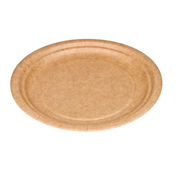 Plato Carton Biodegradable Marron 22 Cm Paquete De 100 Unidades