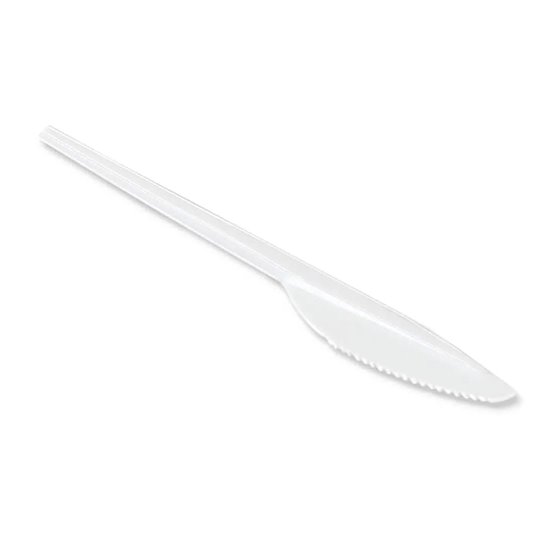 Cuchillo De Plastico Blanco Reutilizable Paquete De 100 Unidades