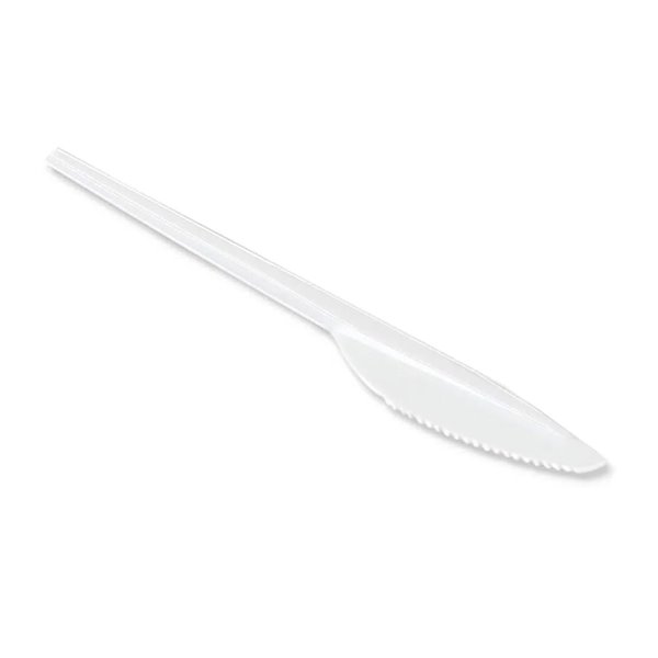 Cuchillo De Plastico Blanco Reutilizable Paquete De 100 Unidades