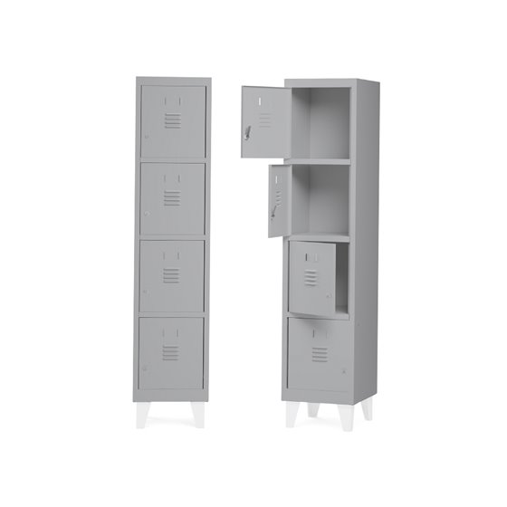 Taquilla Metalica Rocada 400 1 Modulo X 4 Puertas Gris 430X500X1800 Mm