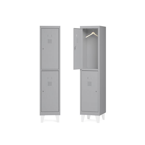 Taquilla Metalica Rocada 400 1 Modulo X 2 Puertas Gris 430X500X1800 Mm