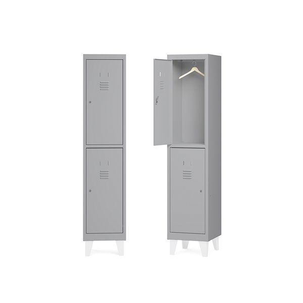 Taquilla Metalica Rocada 400 1 Modulo X 2 Puertas Gris 430X500X1800 Mm