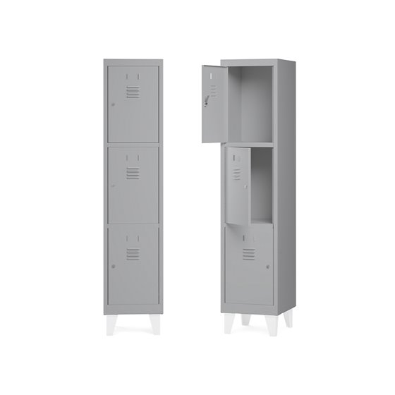 Taquilla Metalica Rocada 300 1 Modulo 3 Puertas Gris 330X500X1800 Mm