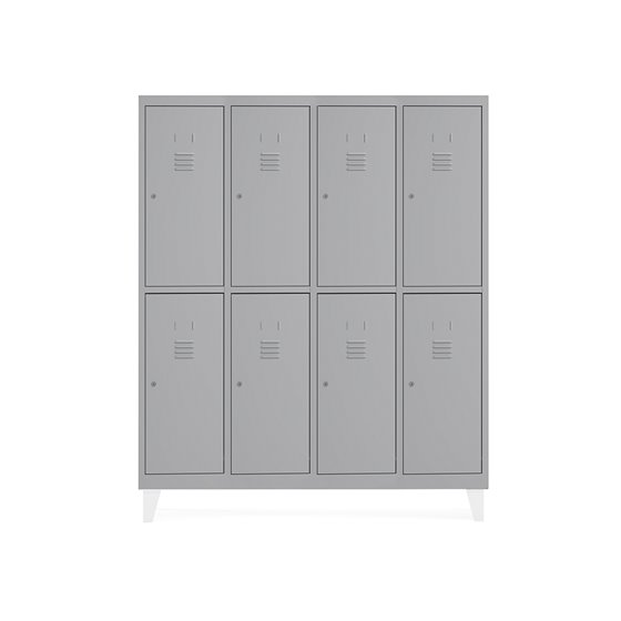 Taquilla Metalica Rocada 300 4 Modulos X 2 Puertas Gris 1210X500X1800 Mm