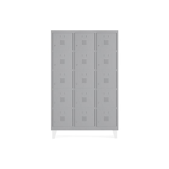 Taquilla Metalica Rocada 400 3 Modulos X 5 Puertas Gris 1210X500X1800 Mm