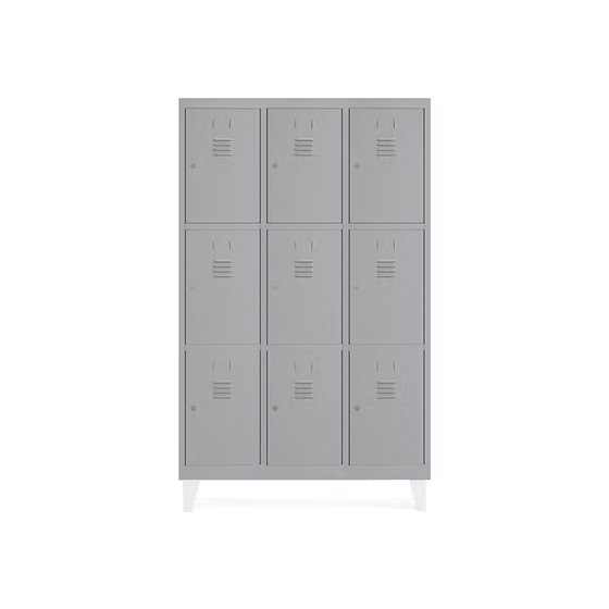 Taquilla Metalica Rocada 400 3 Modulos X 3 Puertas Gris 1210X500X1800 Mm