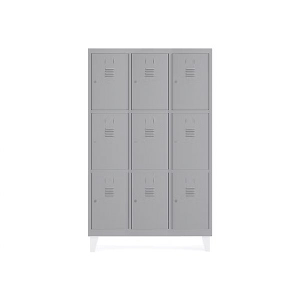 Taquilla Metalica Rocada 400 3 Modulos X 3 Puertas Gris 1210X500X1800 Mm