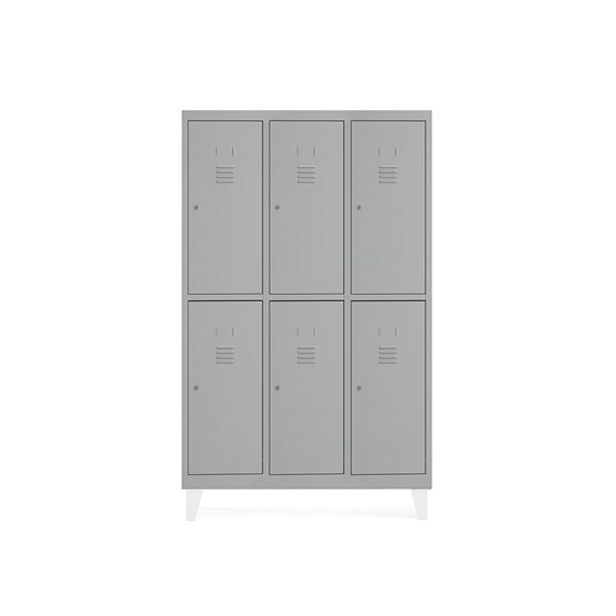 Taquilla Metalica Rocada 400 3 Modulos X 2 Puertas Gris 1210X500X1800 Mm