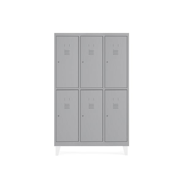 Taquilla Metalica Rocada 400 3 Modulos X 2 Puertas Gris 1210X500X1800 Mm