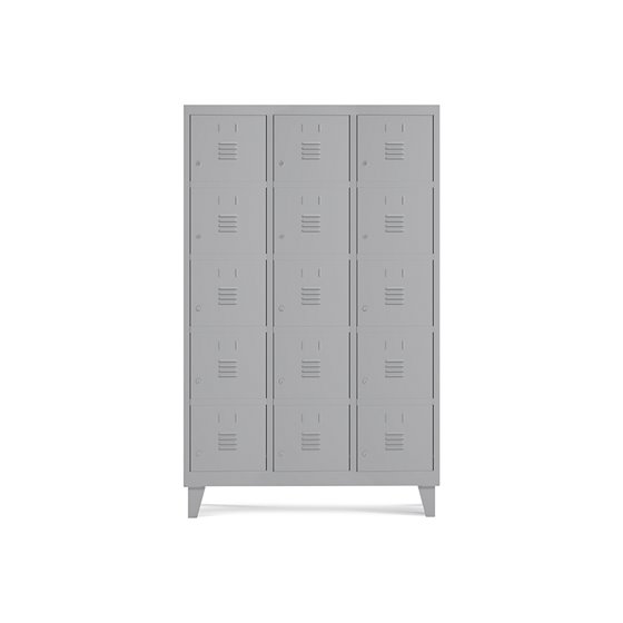 Taquilla Metalica Rocada 300 3 Modulos X 5 Puertas Gris 910X500X1800 Mm