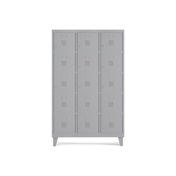 Taquilla Metalica Rocada 300 3 Modulos X 5 Puertas Gris 910X500X1800 Mm