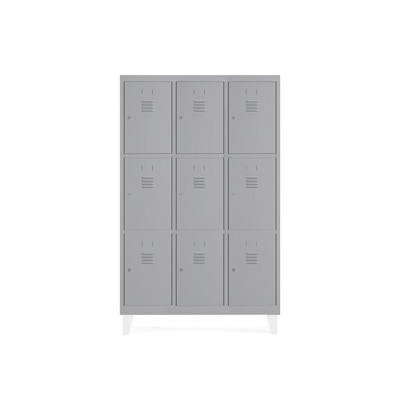 Taquilla Metalica Rocada 300 3 Modulos X 3 Puertas Gris 910X500X1800 Mm
