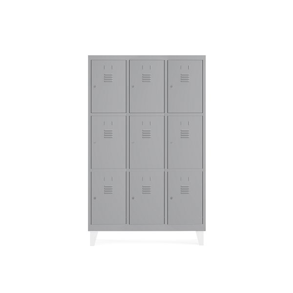 Taquilla Metalica Rocada 300 3 Modulos X 3 Puertas Gris 910X500X1800 Mm