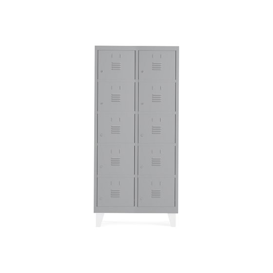 Taquilla Metalica Rocada 400 2 Modulos X 5 Puertas Gris 820X500X1800 Mm