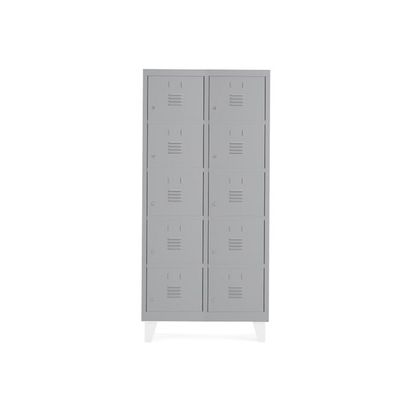 Taquilla Metalica Rocada 400 2 Modulos X 5 Puertas Gris 820X500X1800 Mm