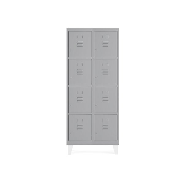 Taquilla Metalica Rocada 400 2 Modulos X 4 Puertas Gris 820X500X1800 Mm