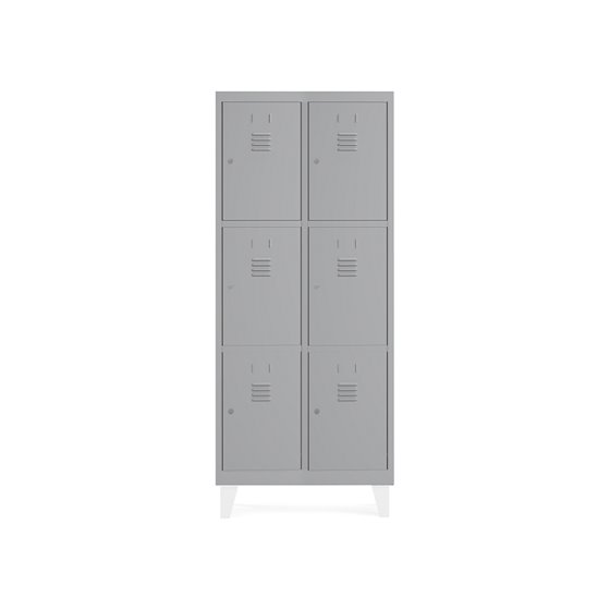 Taquilla Metalica Rocada 400 2 Modulos X 3 Puertas Gris 820X500X1800 Mm