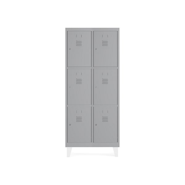 Taquilla Metalica Rocada 400 2 Modulos X 3 Puertas Gris 820X500X1800 Mm