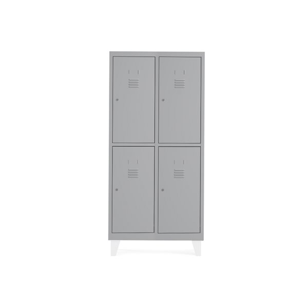Taquilla Metalica Rocada 400 2 Modulos X 2 Puertas Gris 820X500X1800 Mm