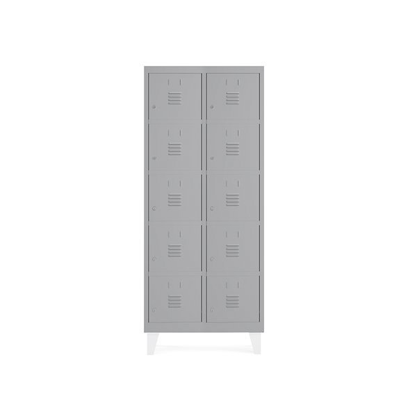 Taquilla Metalica Rocada 300 2 Modulos X 5 Puertas Gris 620X500X1800 Mm