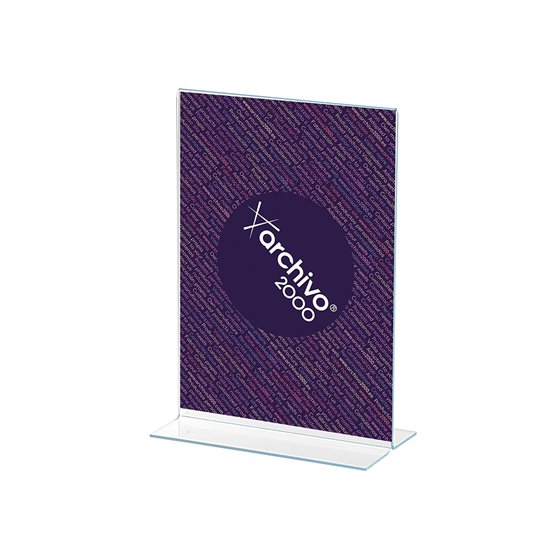 Expositor Sobremesa Archivo 2000 Con Forma T Poliestireno Transparente Din A3 Vertical Doble Cara 115X300X425 Mm