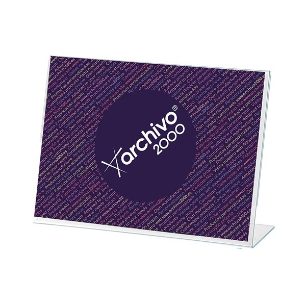 Expositor Sobremesa Archivo 2000 Con Forma L Poliestireno Transparente Din A4 Horizontal Doble Cara