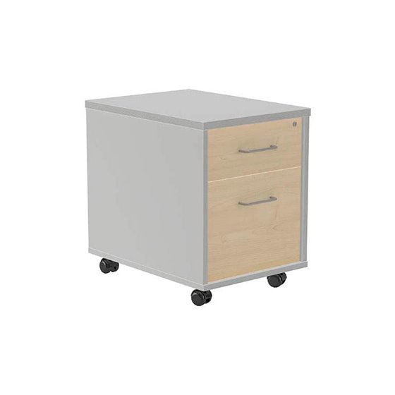 Cajonera Rocada Con Dos Cajones Serie Store 58X40X59,5 Cm Acabado Ab04 Aluminio/Blanco