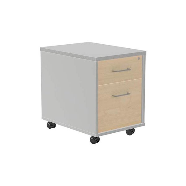 Cajonera Rocada Con Dos Cajones Serie Store 58X40X59,5 Cm Acabado Ab04 Aluminio/Blanco