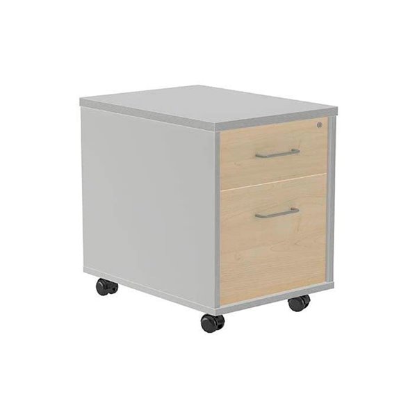 Cajonera Rocada Con Dos Cajones Serie Store 58X40X59,5 Cm Acabado Ab02 Aluminio/Gris