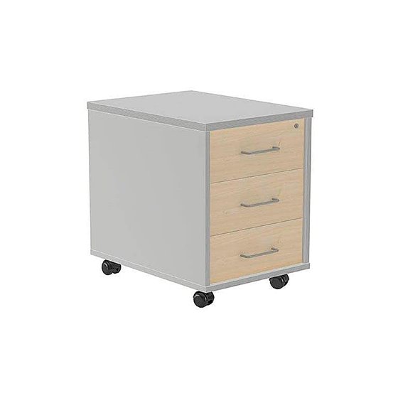 Cajonera Rocada Con Tres Cajones Serie Store 58X40X59,5 Cm Acabado Ab04 Aluminio/Blanco