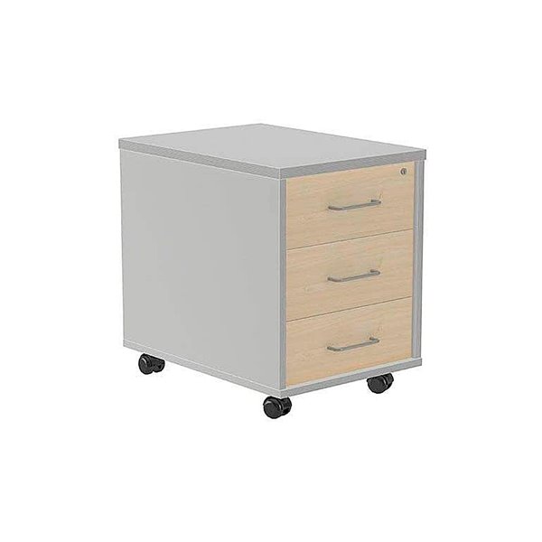 Cajonera Rocada Con Tres Cajones Serie Store 58X40X59,5 Cm Acabado Ab04 Aluminio/Blanco