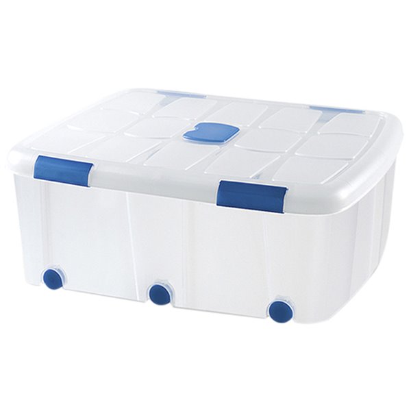 Contenedor Plastico Plasticforte 100 Litros N 15 Transparente Con Tapa 330X800X600 Mm