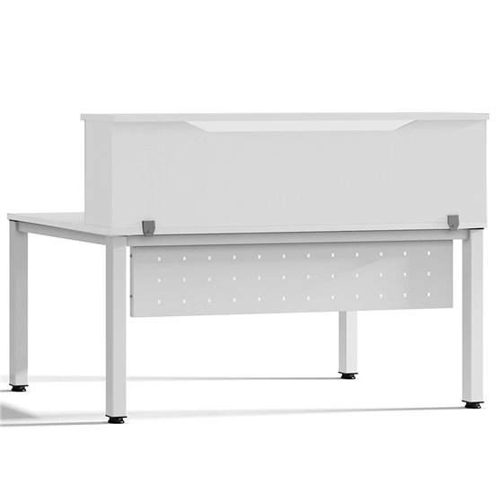 Mostrador De Altillo Rocada Valido Para Mesas Work Metal Executive 200X30X40 Cm Acabado Aw04 Blanco/Blanco