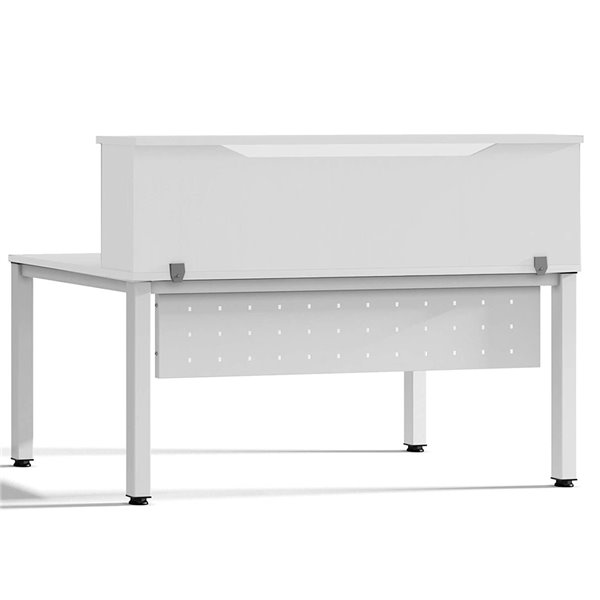 Mostrador De Altillo Rocada Valido Para Mesas Work Metal Executive 200X30X40 Cm Acabado Aw04 Blanco/Blanco