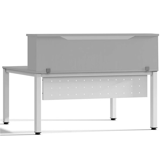 Mostrador De Altillo Rocada Valido Para Mesas Work Metal Executive 200X30X40 Cm Acabado An02 Gris/Gris