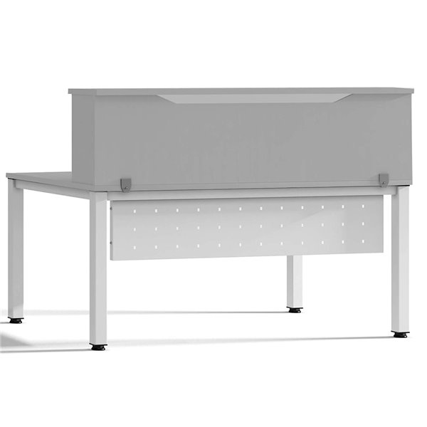 Mostrador De Altillo Rocada Valido Para Mesas Work Metal Executive 200X30X40 Cm Acabado An02 Gris/Gris