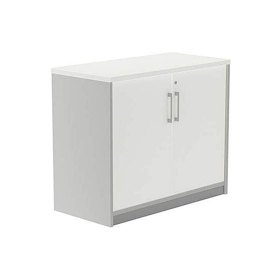 Armario Rocada Con Dos Puertas Serie Store 78X90X45 Cm Acabado Ab04 Aluminio/Blanco