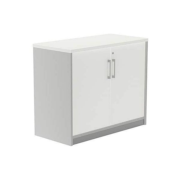 Armario Rocada Con Dos Puertas Serie Store 78X90X45 Cm Acabado Ab04 Aluminio/Blanco