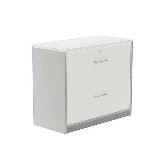 Armario Rocada Con Dos Cajones Serie Store 78X90X45 Cm Acabado Ab04 Aluminio/Blanco